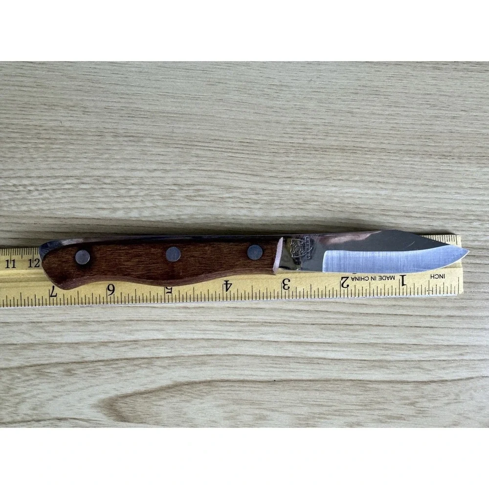 Vintage Maxam Japan Stainless Steel Paring Knife Full Tang Wood Handle 7